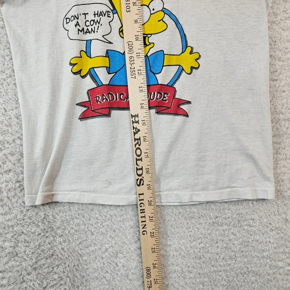 VTG Sherry Bart Simpson Shirt Kids 14-16 Dont Have A Cow Man Radical Dude 90s